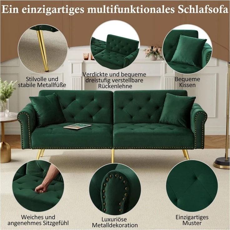 Odikalo 2-Sitzer Polstersofa Relaxsofa Lounge Sessel Verstellbar Rückenlehne Mehrfarbig – Bild 1