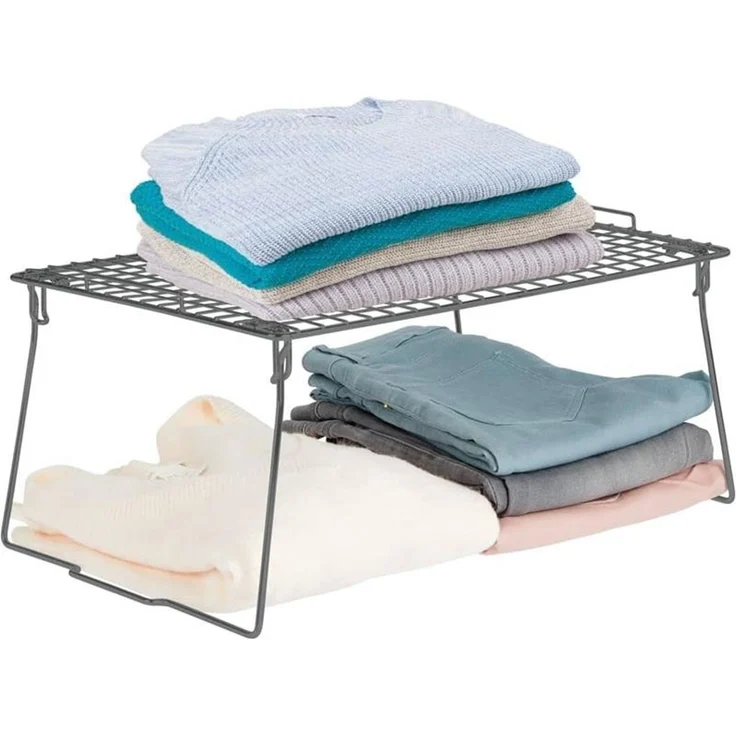 Regaleinsatz stapelbar grau Schrankregal Schrankeinsatz Organizer Regal mDesign – Bild 1