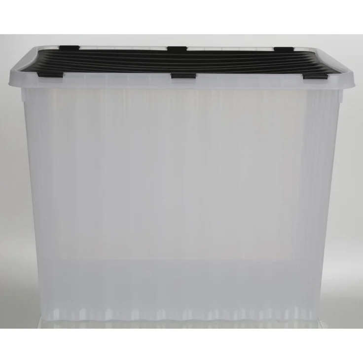 7x Wellenboxen 88L 60x45x45cm Deckel Transparent Aufbewahrung Spielzeugkiste – Bild 6