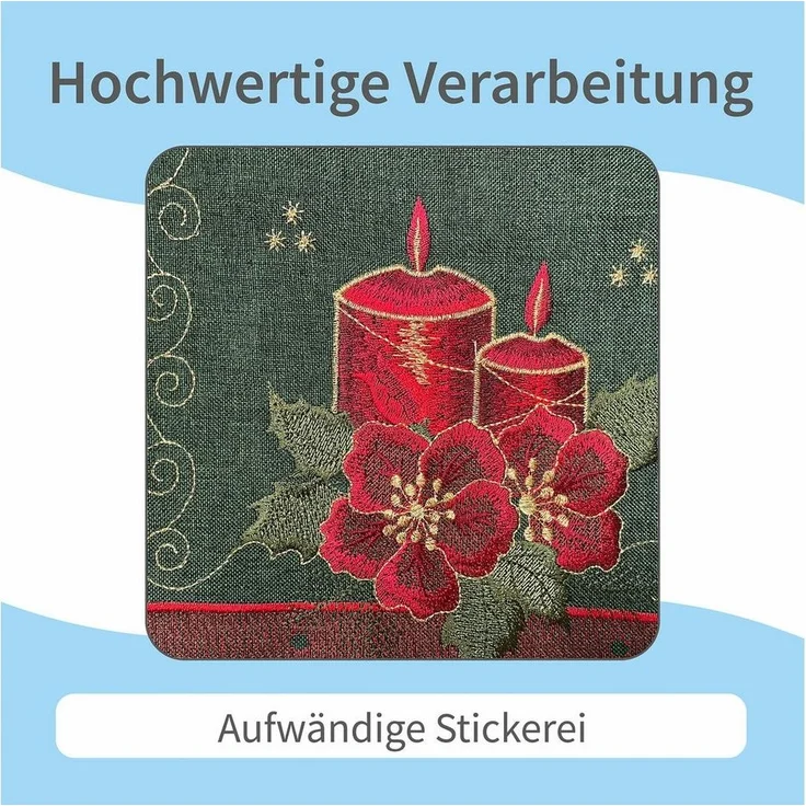 matches21 HOME & HOBBY Tischdecke 40x90 cm Tischläufer dunkelgrün edle Tannenbäume für Weihnachten (1-tlg), Ideal für Advent und Weihnachtsdeko – Bild 3