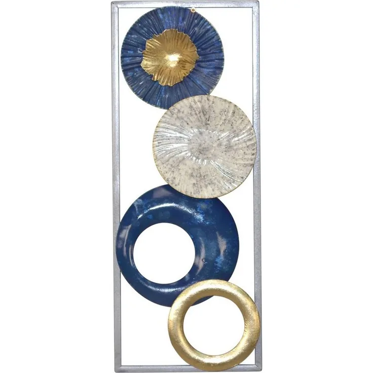 Wanddekoration "Samantha", silber/blau