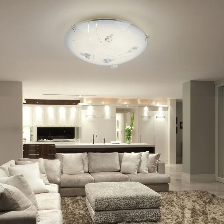 LED Deckenlampe, silber, satiniert, rund, D 25 cm – Bild 7
