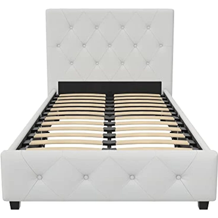 DHP Furniture Dakota Upholstered Platform Bed White Single – Bild 4
