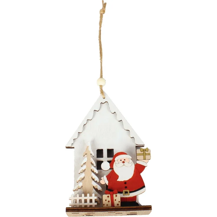 TrendLine Weihnachtsanhänger Holz Weihnachtsmann 30 x 21 x 39 cm mehrfarbig