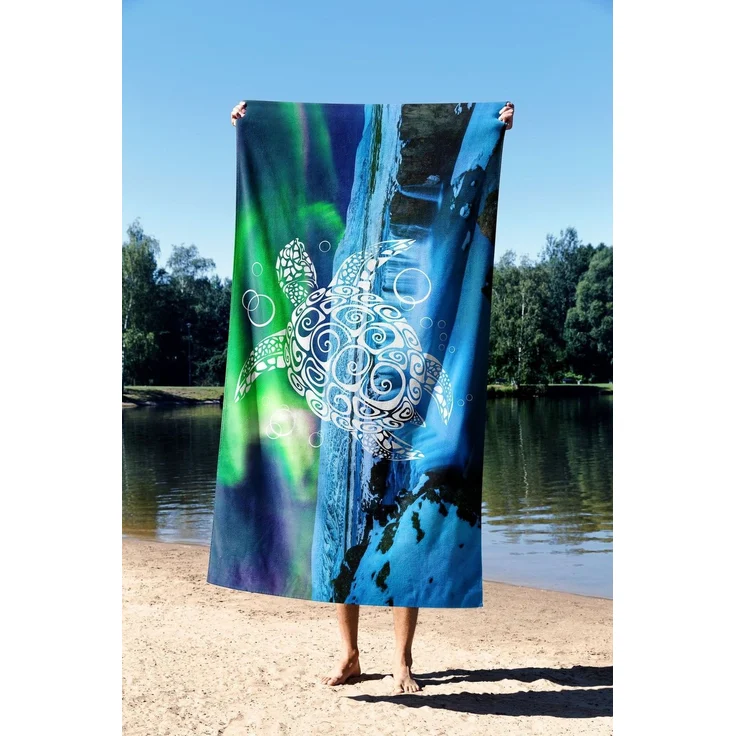 Mijolnir 'Blue Turtle 70' Strandtuch, Mehrfarbig, 70 x 130 cm – Bild 2