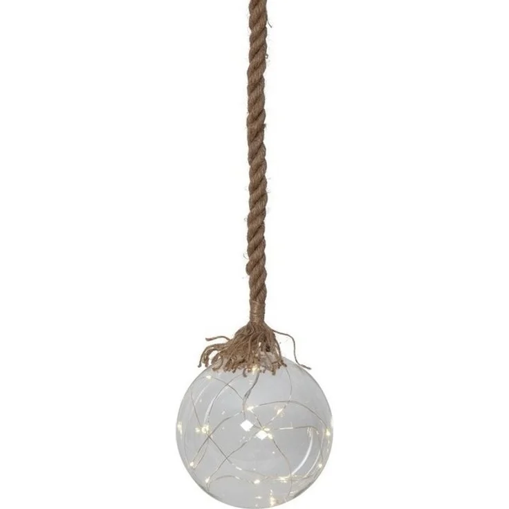 Glaskugel "Jutta", 15 LED-Lichter, 15 cm Ø, 200 cm – Bild 4