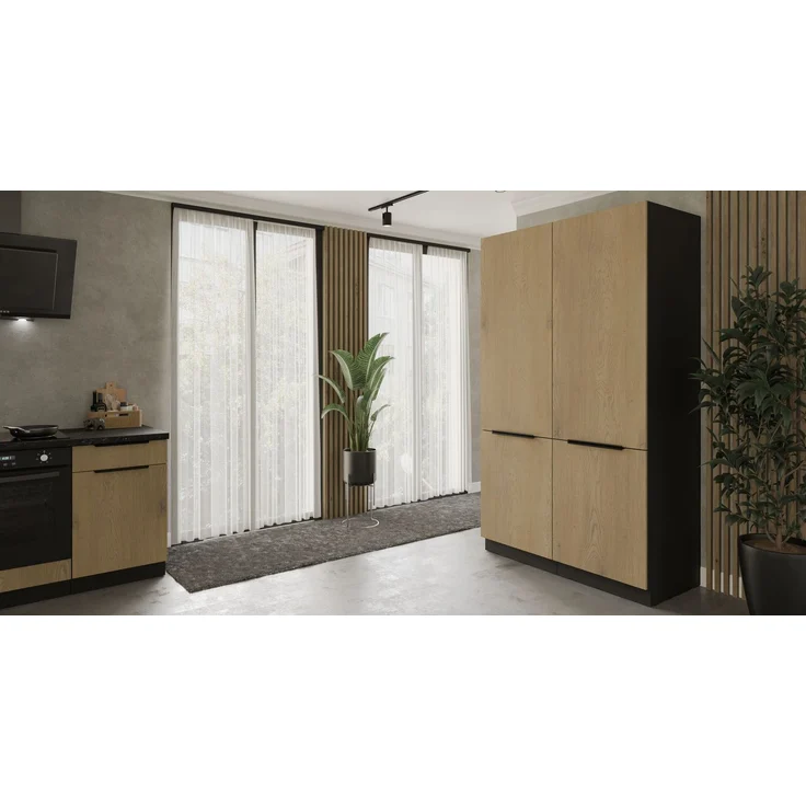 Winkelküche CREMONA ECKE 1 - 215 x 220 + 120 cm Eiche hell Küchenzeile Küchenblock Singleküche Einbauküche Küche Eckküche – Bild 17