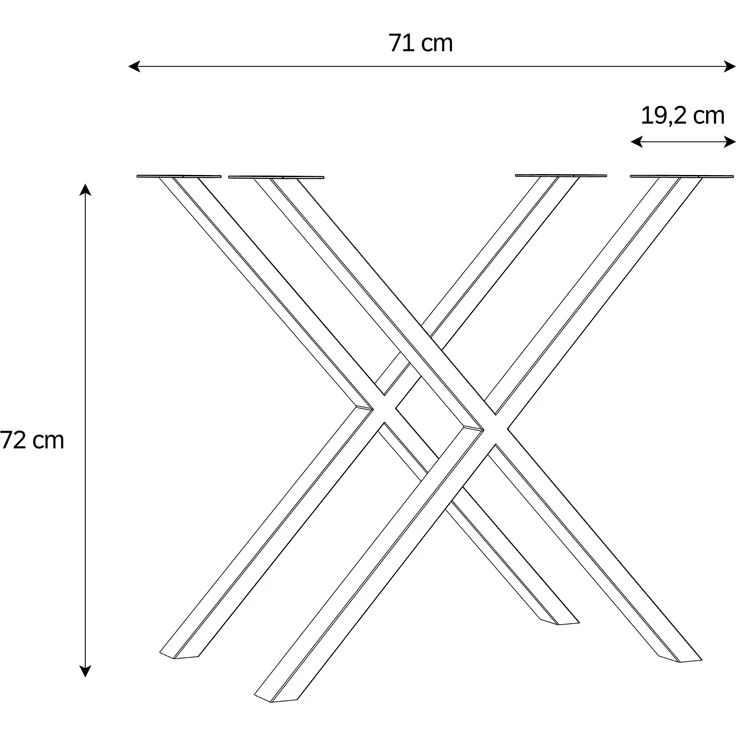Tischgestell >TABLES< (2er-Set) X-Form, in schwarz, Metall - 71x72x19,2cm (BxHxT) – Bild 4