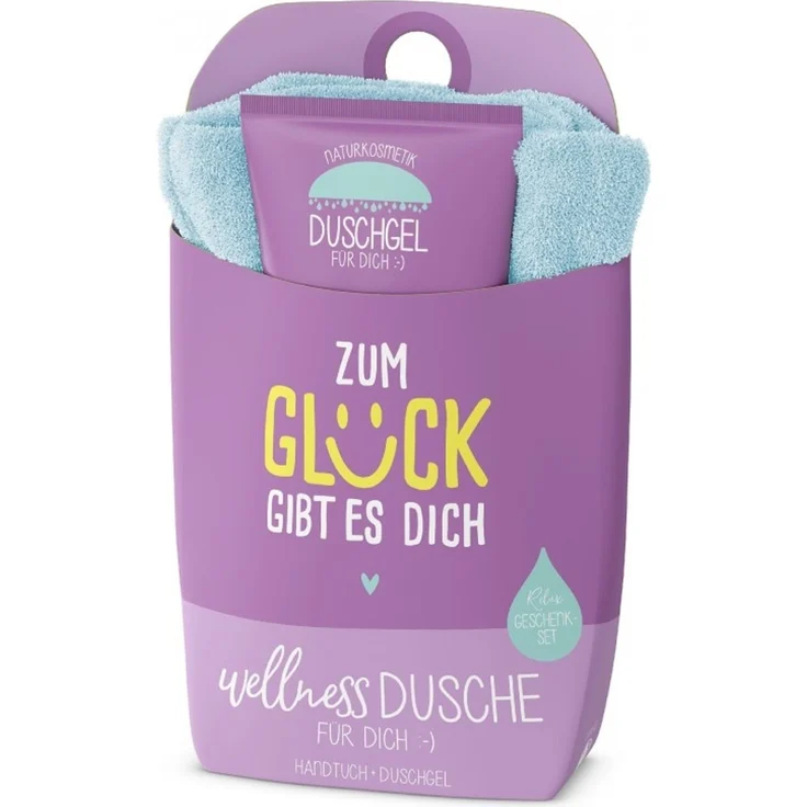 Wellnessdusche Geschenk-Set Duschgel Handtuch la vida Violett 1082741