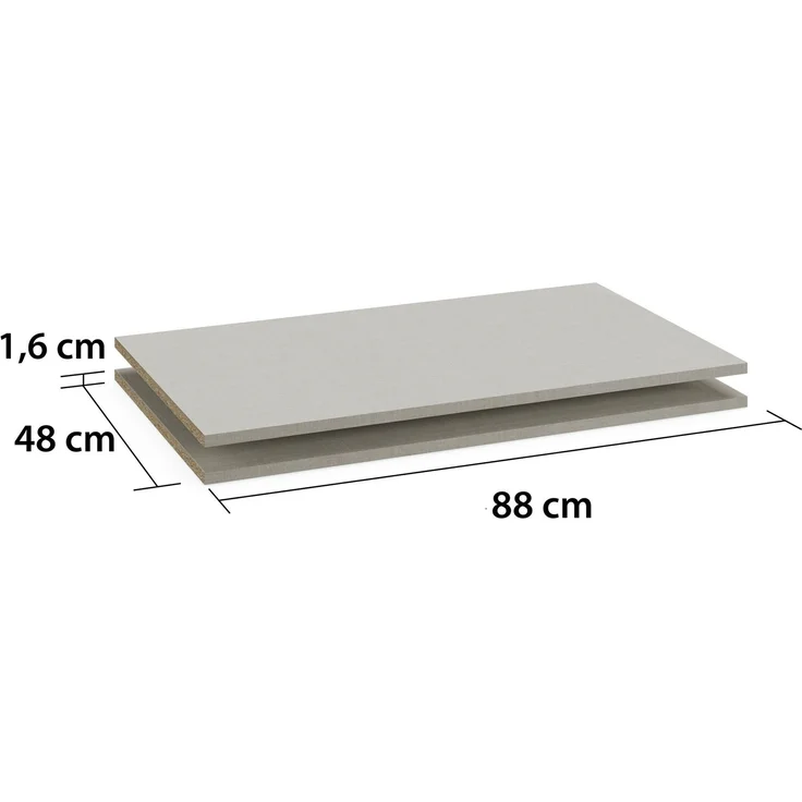 rauch Zubehör, Einlegeböden 2er-Set, für Schwebetürenschränke von rauch mit einer Elementbreite von 90 cm und einer Schranktiefe von 62 cm – Bild 2