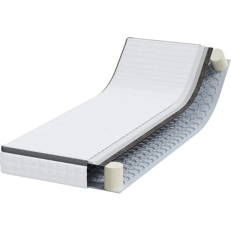 vidaXL Matratze Weiß und Grau 80 x 200 cm Bonell Feder 4106437 – Bild 2