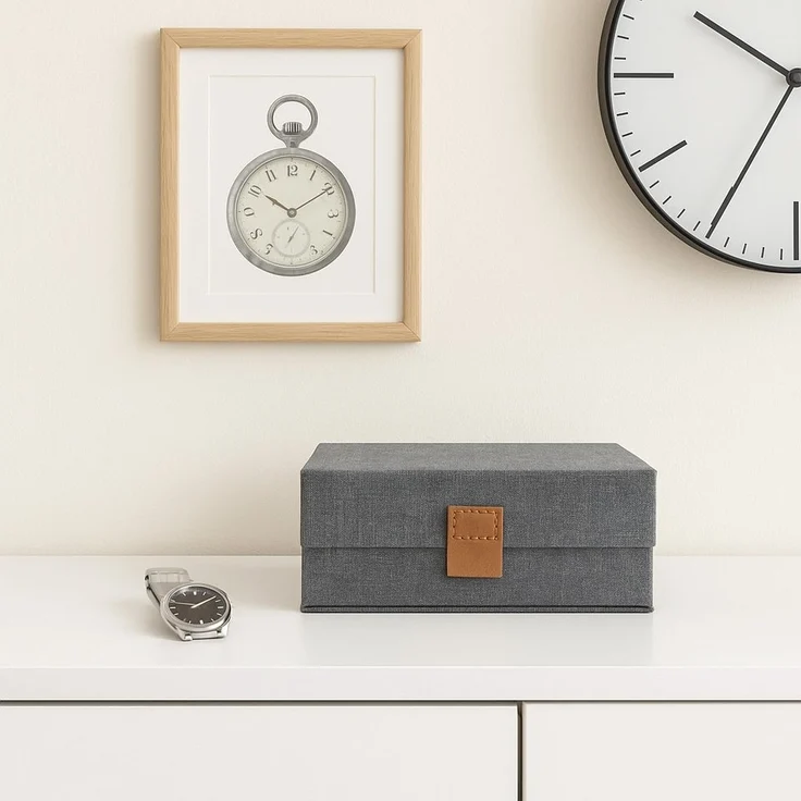 hausleben Uhrenbox Faltbar für 6 Uhren (1 St), 16,8 x 16,2 x 7 cm, Aufbewahrungsbox mit Deckel – Bild 2