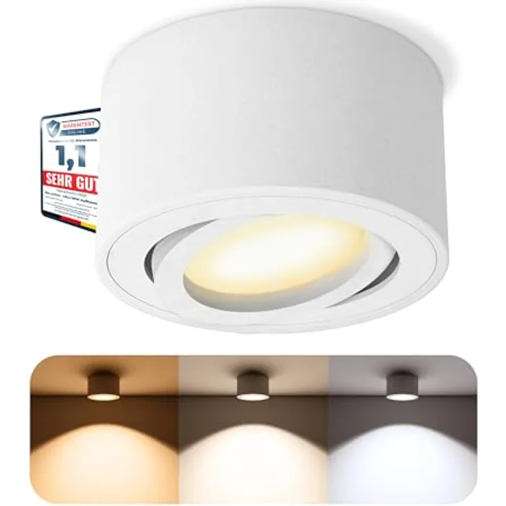 SSC-LUXon CELI-1WM, kleiner schwenkbarer LED Deckenspot mit tauschbarem 4W warmweiß Modul, weiß pulverbeschichtet