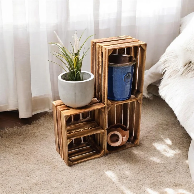 Holzkisten Obstkisten 3 x 40x30x25cm Geflammt Ablage Kurz – Bild 5