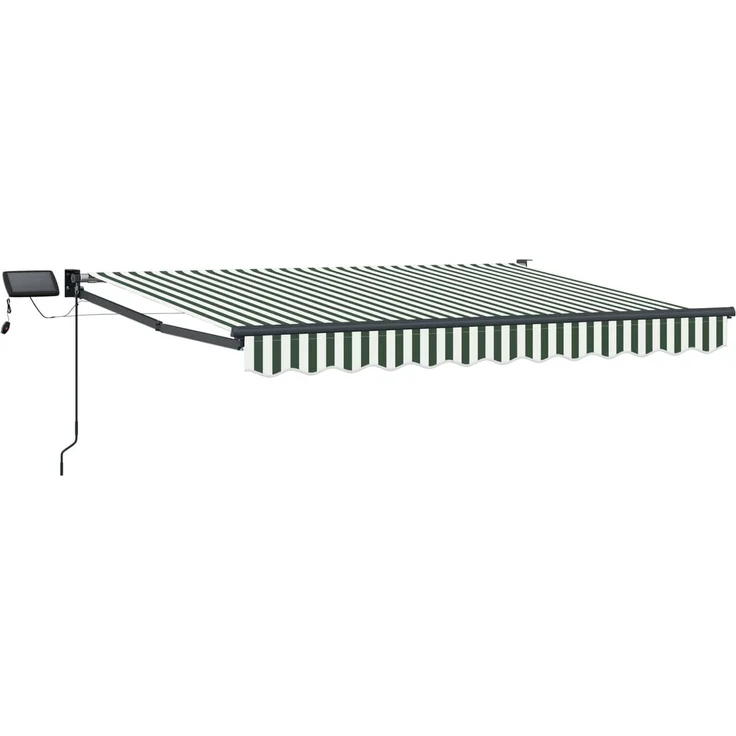 vidaXL Manuelle Gelenkarmmarkise mit LEDs Grün und Weiß 3,5 x 2 m 3419397 – Bild 1