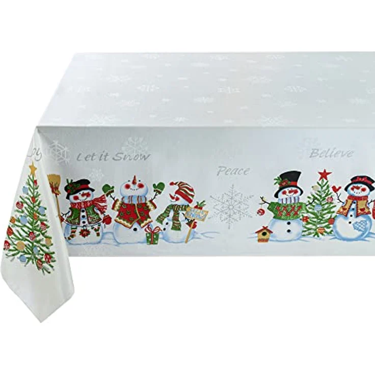 Benson Mills Believe Schneemann Engineered Bedruckte Tischdecke für Winter und Weihnachten (152,4x213,4 cm, rechteckig, Believe Schneemann) – Bild 6