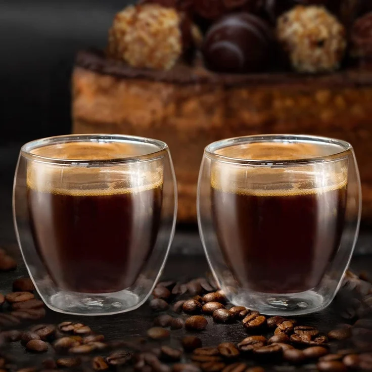 Creano Teeglas Doppelwandige Espresso-Gläser, Borosilikatglas, 6 Gläser – Bild 2