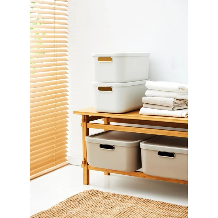 Rotho Aufbewahrungsbox 12 L Albula weiß inkl. Deckel – Bild 4