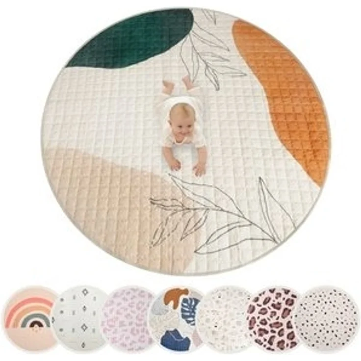 Krabbeldecke Gesteppte Baby 150cm – extra dicke 1,5cm weiche, Hakuna Matte, Spielmatte mit rutschfester Unterseite zum Krabbeln – Bild 6