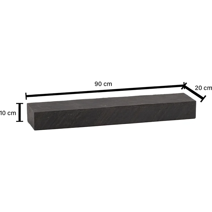 FINEBUY Wandregal FB55701 Massivholz Steinoptik Hängeregal Regal Schweberegal Modern, Hängeregal Rechteckig, Schweberegal Anthrazit, 90x10x20 cm Mango Massivholz / Steinoptik, Modern – Bild 3