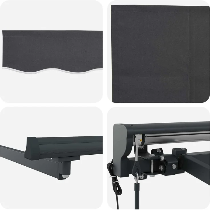 vidaXL Elektrische ausziehbare Markise Anthrazit 4 × 3,5 m 3421183 – Bild 5