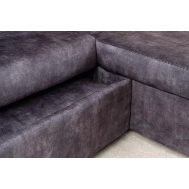 riess-ambiente 3-Sitzer APARTMENT 205cm grau · Eckcouch mit Samt-Bezug und Bettfunktion, Einzelartikel 1 Teile, Ottomane links / rechts · mit Stauraum · Nosagfederung · inkl. Kissen – Bild 4