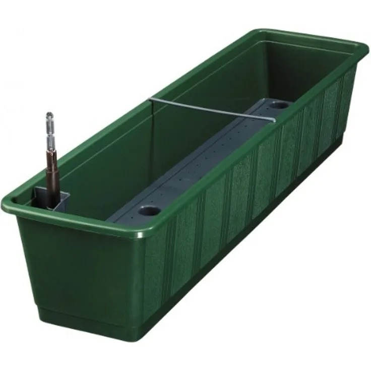 Geli Blumenkasten AQUA GREEN Plus incl. Bewässerung und Wasserstandsanzeiger, Farben:dunkelgrün 11, Länge:100 cm