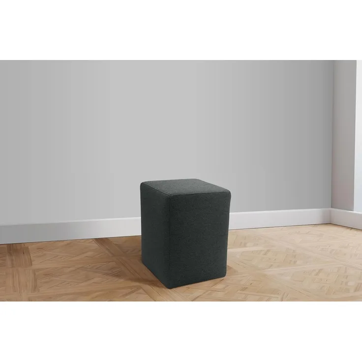 DOMO. Collection Polsterhocker Pontal, Hocker, Rechteckig, Füße mit Filzgleitern, Fußhocker, Polstergarnitur, 38 x 38 x 47 (BxTxH), anthrazit