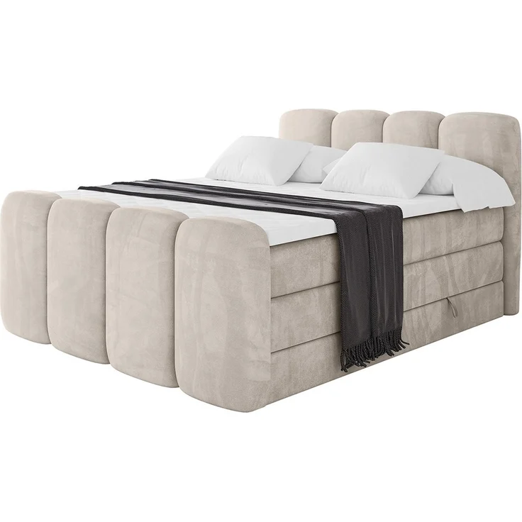 ALTDECOR Boxspringbett NINA-Z KING, Doppelbett mit Multipocket-Matratze H4, Bonellfederung H3, inkl. Topper und Kopfteil, mit Bettkästen
