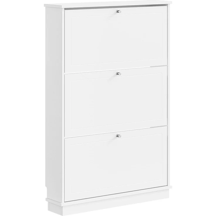 SoBuy FSR215-W Schuhschrank, MDF, Lackiert, Weiß, 76 x 113 x 18 cm – Bild 1