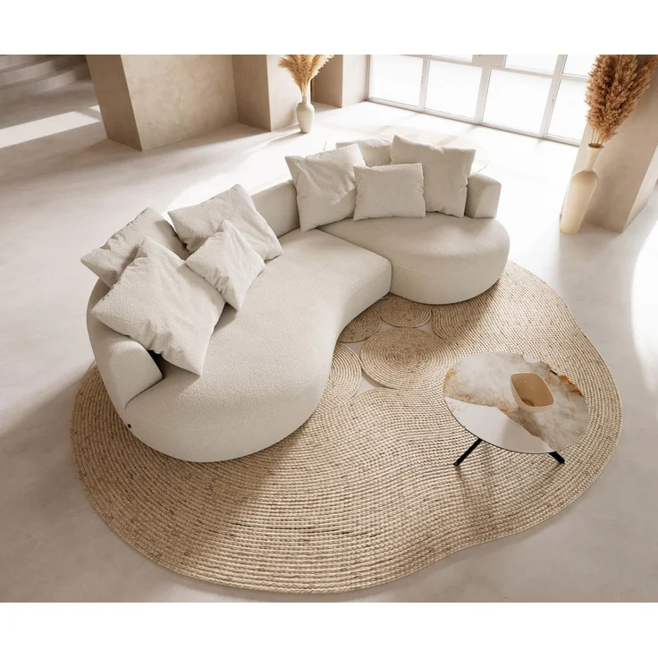 Sofa Edina 330x170 cm Bouclé Creme-Weiß – Bild 4