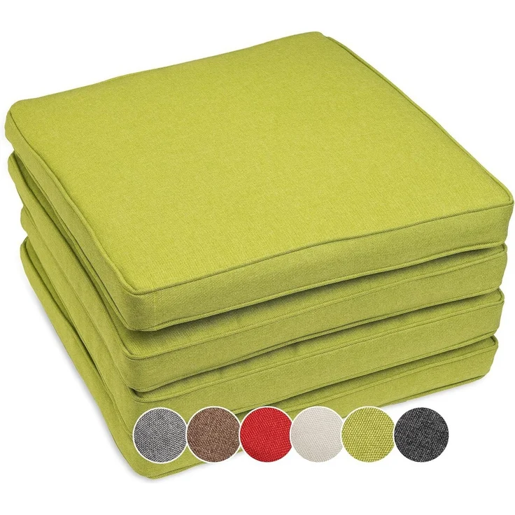 sunnypillow Stuhlkissen 4er Set Stuhlkissen wasserdicht UV-lichtecht BALI, 4er Set 40x40x5cm Grün – Bild 5