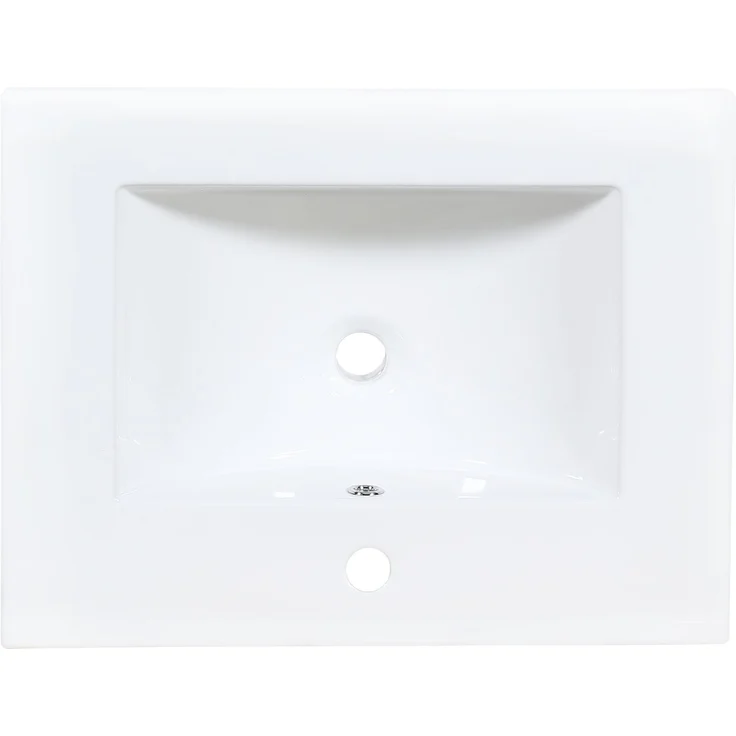 Wandhängender Badschrank 61 x 47 x 50 cm aus MDF mit Keramikwaschbecken, LED und verstellbarem Einlegeboden – Bild 9