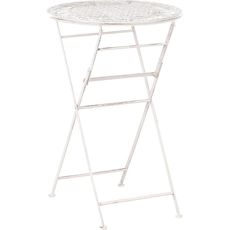 Garten Bartisch klappbar TRIESTE 60 cm 60 cm Metall Hellbeige