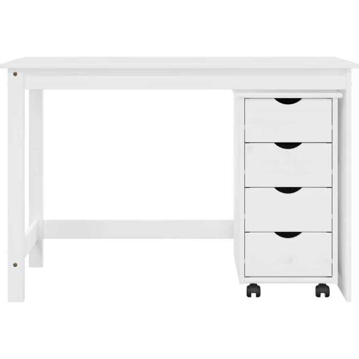 vidaXL Schreibtischschrank-Set 2 stk. Weiß Massives Kiefernholz 3438771 – Bild 6