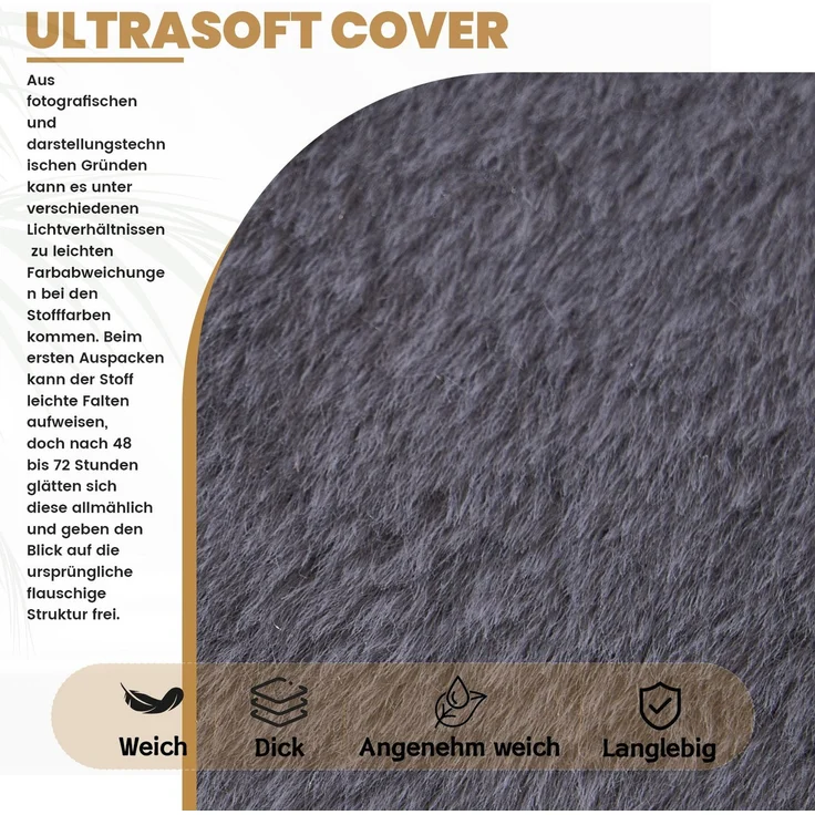Sitzsack in Grau 98cm×98cm×60cm aus Polyester – gepolstert, formstabil und ohne Montage – Bild 6
