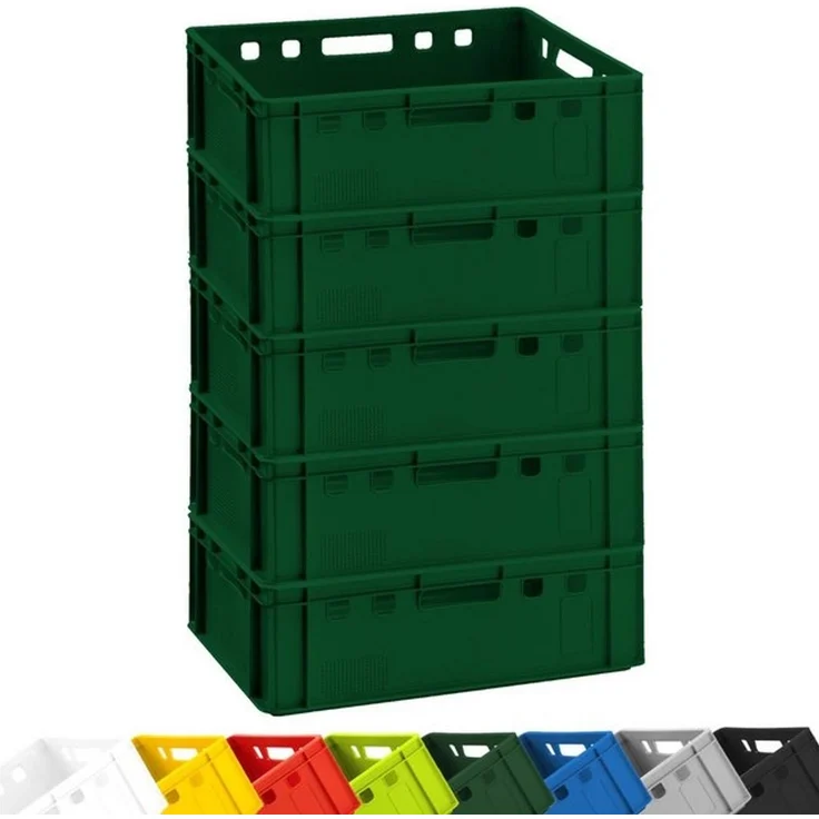5x Fleischkiste E2 Fleischerkiste Eurobox 60x40x20cm lebensmittelecht, robust, stapelbar | Lagerkisten, Stapelkisten, Metzgerkiste Made in Germany – Bild 4