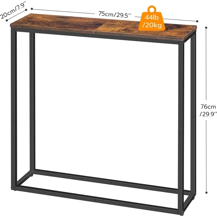 Hoobro BEISTELLTISCH Braun Kleiner Ausstellungstisch (H 76 x T 20 x B 75 cm) – Bild 3