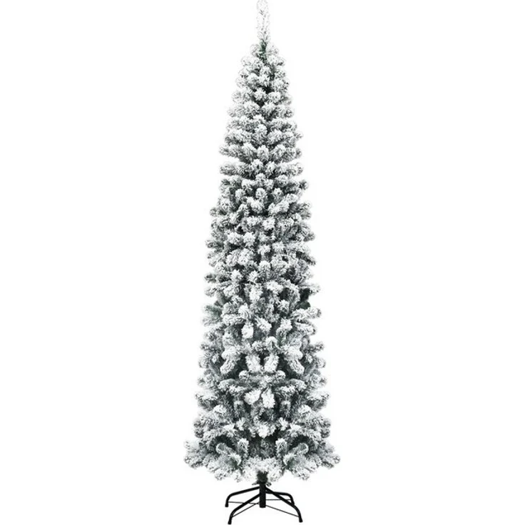 COSTWAY Künstlicher Weihnachtsbaum, 180 cm, inkl. 500 PVC Zweige mit Schnee – Bild 4