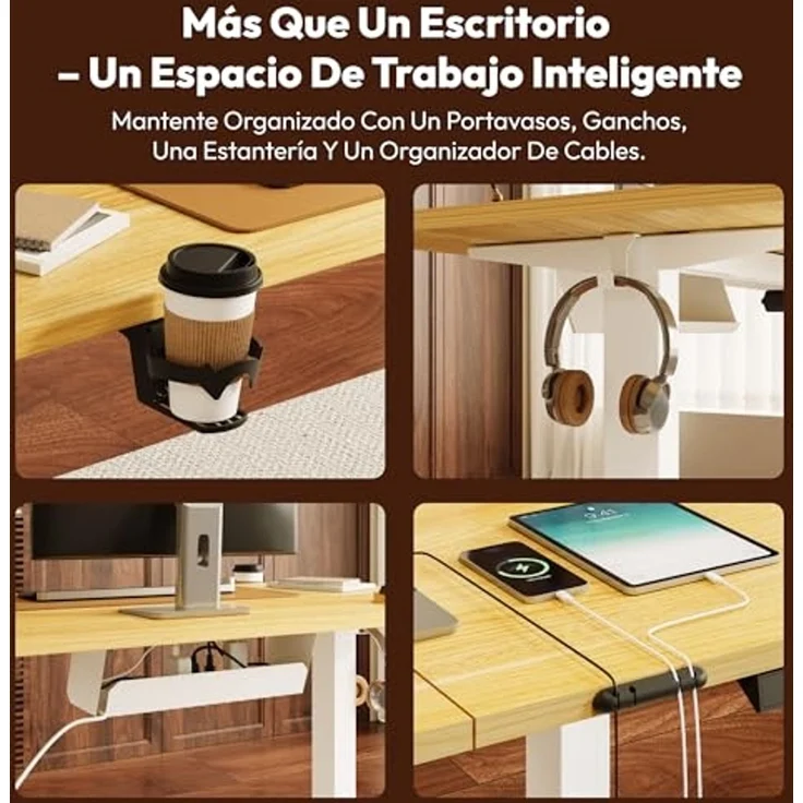 SANODESK Höhenverstellbarer Schreibtisch 160x60 cm Schreibtisch Höhenverstellbar Elektrisch Ergonomischer Steh-Sitz Tisch Computertisch für Heimbüro Homeoffice(ahorn) – Bild 6