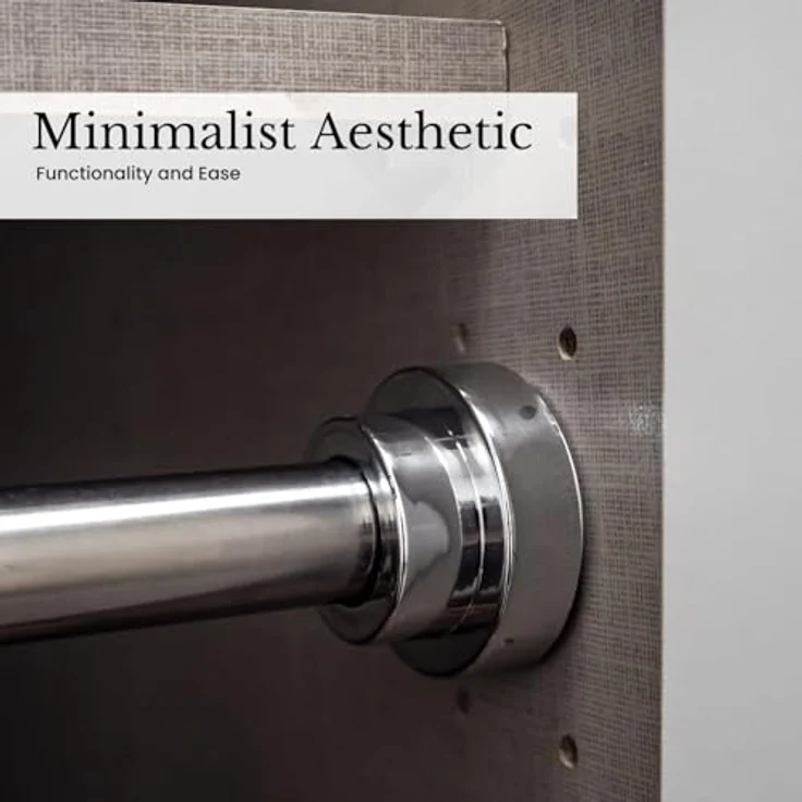 Intirilife Duschvorhangstange, Ø 1.8 mm, geklemmt, Edelstahl, Teleskop Duschstange Duschvorhangstange Ausziehbar Gardinenstange – Bild 8