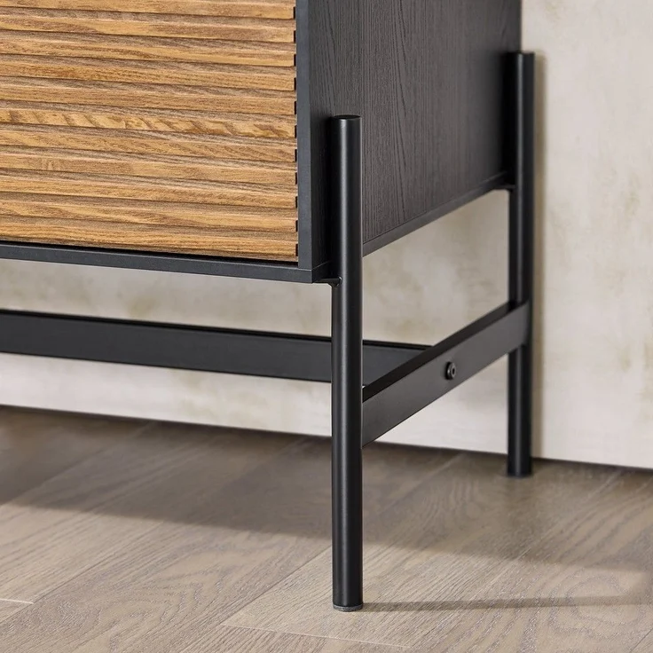 SoBuy HFSB03-SCH Sideboard, MDF, Papierfurnier, Helle Eiche, 110 x 83 x 40 cm – Bild 10