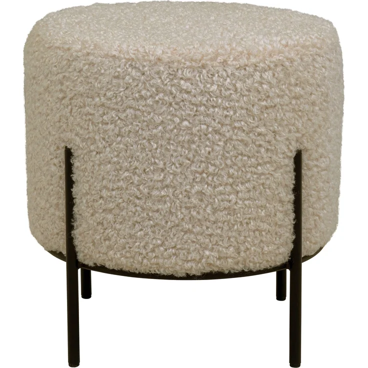 Pouf >Alford< in Grau braun, Stoff - 35,5x37x35,5cm (BxHxT) – Bild 2