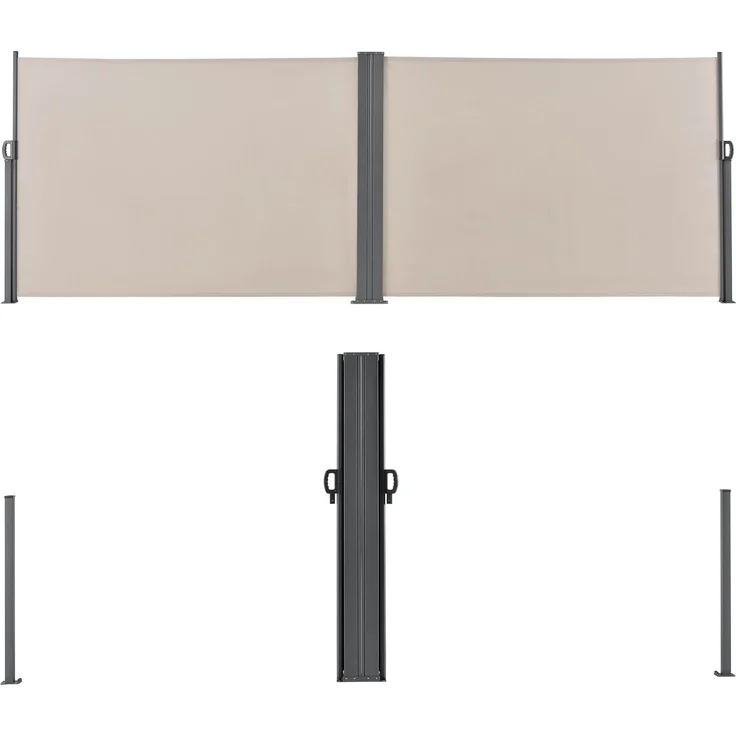2er-Set Seitenmarkise Alcazaba 180x300 cm Sandfarben pro. tec – Bild 4