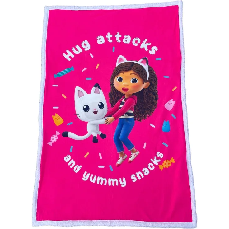 Gabby's Dollhouse Fleecedecke – Kuschelige Sherpa-Decke, 150 x 100 cm