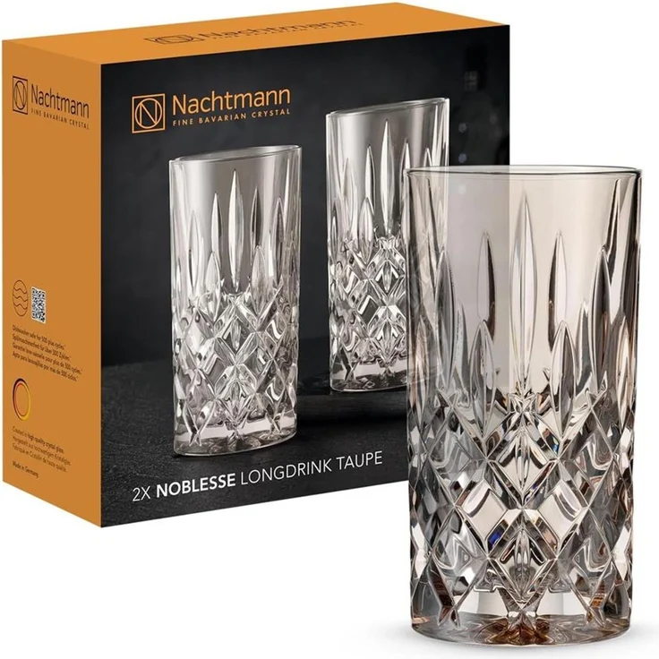 Nachtmann Noblesse Colors Longdrinkglas 395 ml 2er Set - Taupe – Bild 1