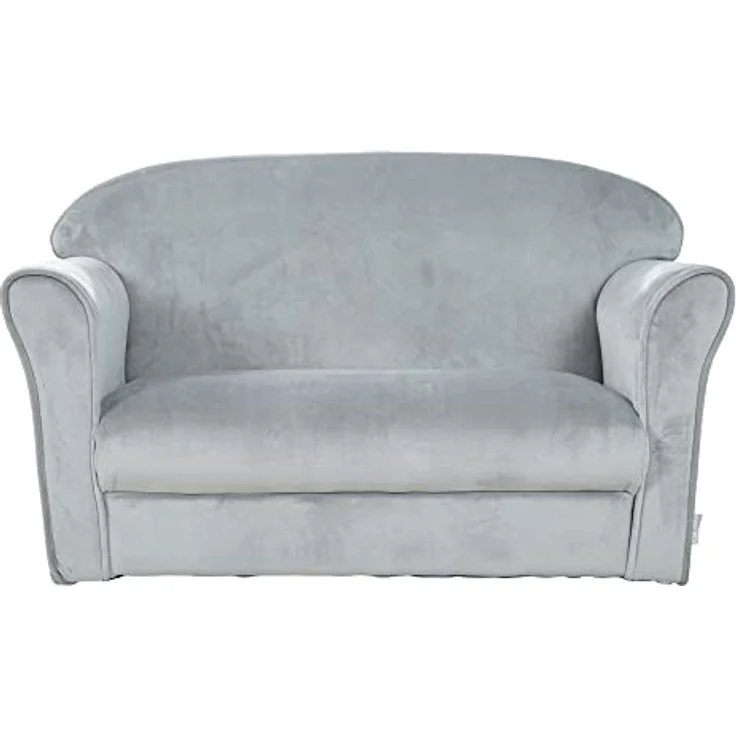 roba Kindersofa 'Lil Sofa' mit Armlehnen - Bequeme Kindercouch mit Samtstoff - Silbergrau – Bild 5