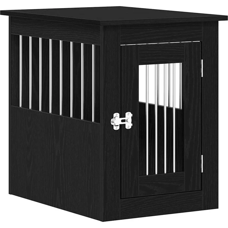 vidaXL Hundebox-Möbel Schwarze Eiche 45 x 62 x 59 cm Holzwerkstoff 862174 – Bild 2