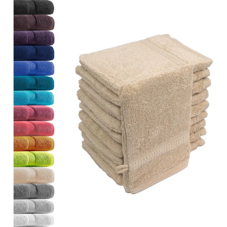 Hometex Premium Textiles Waschhandschuh in Premium Qualität 500 g/m², Feinster Frottier-Stoff 100% Baumwolle, (10er Set), weich, saugfähig, extra schwer & flauschig - TEST BILD TOP MARKE 2025 – Bild 1