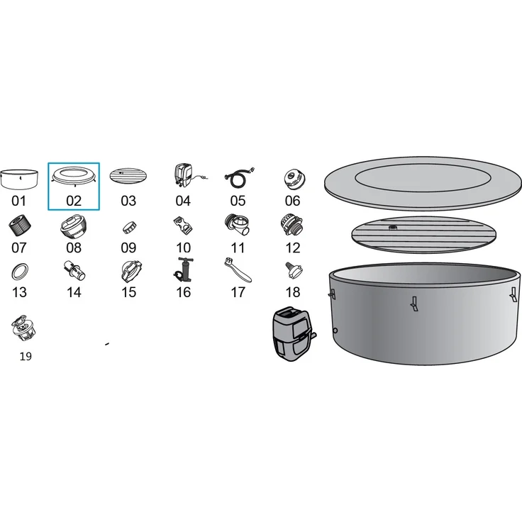 Bestway® Ersatzteil Kunstleder-Abdeckung (braun) für LAY-Z-SPA® Helsinki AirJet™ Ø 180 cm (2023) – Bild 2